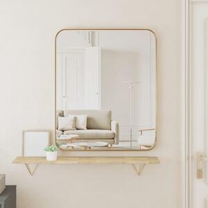 Väggmonterad spegel guld 50x60 cm rektangulär