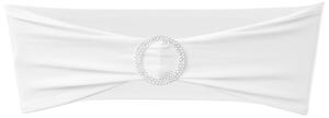 25 st vita dekorativa stolsband med diamantspänne