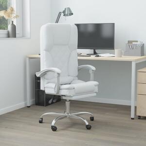 Kontorsstol med massage vit konstläder