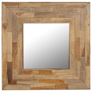 Spegel i återvunnen teak 50x50 cm