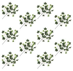 Konstgjorda blad murgröna 10 st grön och vit 70 cm