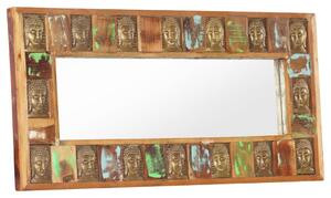 Spegel med buddha-utsmyckning 110x50 cm massivt återvunnet trä