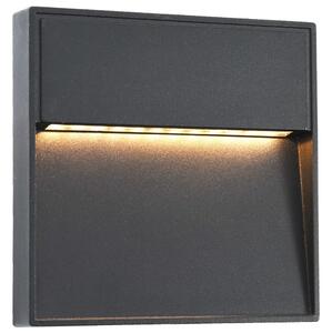 Utomhusvägglampa LED 2 st 3 W svart fyrkantig