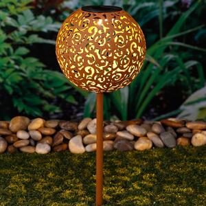 HI Soldriven trädgårdslampa med LED 18 cm metall brun