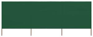 Vindskydd 3 paneler tyg 400x160 cm grön