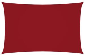 Solsegel oxfordtyg rektangulärt 3x6 m röd