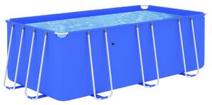 Pool med stålram 400x207x122 cm blå