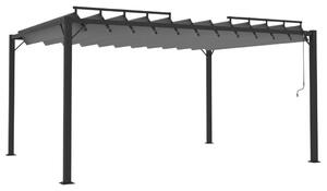 Paviljong med lamelltak 3x4 m antracit tyg och aluminium