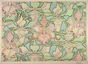 Mucha, Alphonse Marie - Konsttryck Wallpaper design, (40 x 30 cm)
