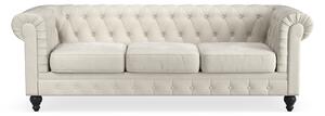 CHESTERFIELD Sammetssoffa 3-sits Beige -