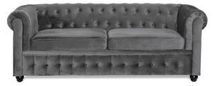 CHESTERFIELD DELUXE bäddsoffa Mörkgrå Sammet -