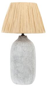Bordslampa Grå Keramik 56 cm Naturlig Konformad Pappersskärm Sängbord Vardagsrum Sovrum Belysning Beliani
