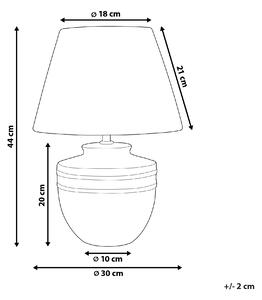 Bordslampa Beige Keramik 44 cm Svart Pappersskärm Sängbord Vardagsrum Sovrum Belysning Beliani