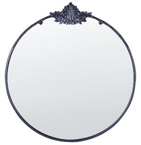 Väggspegel Svart Metall ⌀ 67 cm Väggmonterad Dekorativ Spegel Glamourstil Hängande Dekoration Vardagsrum Sovrum Hall Beliani