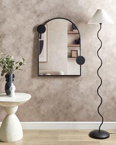 Väggspegel Svart metall 69 x 80 cm Väggmonterad dekorativ spegel Vintage stil Hängande dekor Beliani