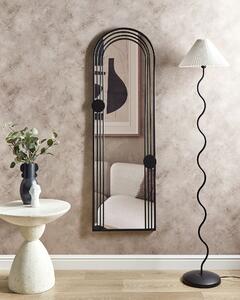 Väggspegel Svart metall 45 x 146 cm Väggmonterad dekorativ spegel Vintage stil Hängande dekor Beliani