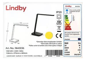 Lindby - LED Dimbar touch bordslampa med USB KUNO LED/10W/230V