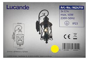 Lucande - Vägglampa för utomhusbruk MARCELLINO 3xE14/40W/230V IP23