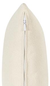 Sittpuff i vitt polyestertyg med klädsel Höger med dekorativa kuddar Metallben Modern design Vardagsrum Beliani