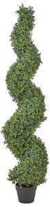 Konstgjort spiralträd i kruka Grönt plastblad Material Metallkonstruktion 158 cm Dekorativt inomhus utomhus Trädgårdstillbehör Beliani