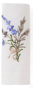 Von Norten Lavendel Servett Vit med Lavendelbroderier – 50x50 cm, 100% Linne