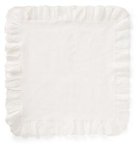 Von Norten Servett med Volanger Vit – 45x45 cm, Lyxig Linneservett med Volangkant