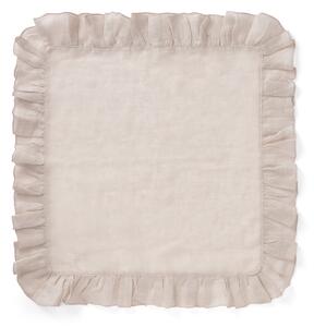 Von Norten Servett med Volanger Beige – 45x45 cm, Lyxig Linneservett med Volangkant