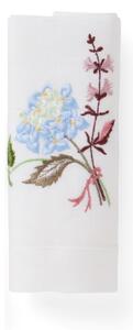 Von Norten Hortensia Servett Vit med Hortensiabroderier – 50x50 cm, 100% Linne