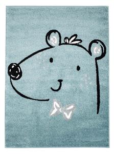 Barnmatta - Bubble Bear (blå) (Storlek: 80 x 150 cm)