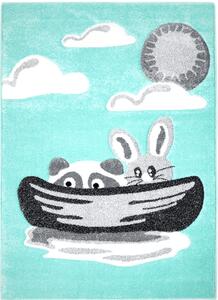 Barnmatta - Bueno Bunny (turkos) (Storlek: 140 x 200 cm)