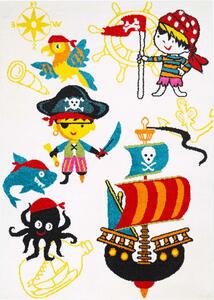 Barnmatta - Moda Pirate (vit) (Storlek: 140 x 200 cm)
