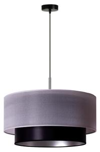 Duolla - Ljuskrona med textilsladd NANTES 1xE27/15W/230V diameter 45 cm silver/svart