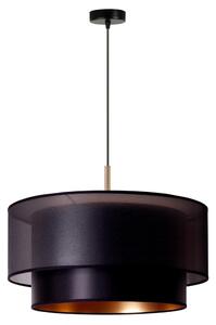 Duolla - Ljuskrona med textilsladd NANTES 1xE27/15W/230V diameter 45 cm svart/koppar