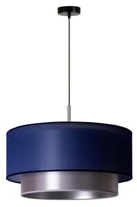 Duolla - Ljuskrona med textilsladd NANTES 1xE27/15W/230V diameter 45 cm blå/silver