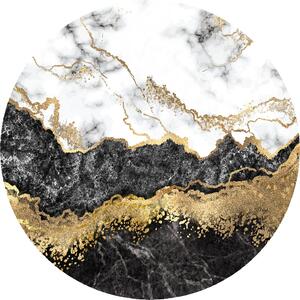 Rund matta - Padova (svart/vit/guld) (Storlek: Ø 120 cm)