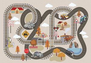 Barnmatta - Autumn Town (Storlek: 120 x 170 cm)