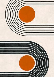 Wiltonmatta - Moudania (beige/svart/orange) (Storlek: 80 x 250 cm)