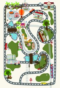 Barnmatta - Little Town (Storlek: 120 x 170 cm)
