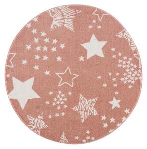 Barnmatta - Stars Rund (rosa) (Storlek: Ø 160 cm)
