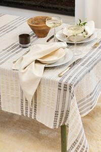 Dukar - Linneduk Julie (vit/beige) (Storlek: 140 x 200 cm)