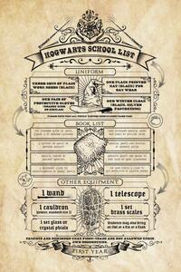 Konsttryck Harry Potter - Hogwarts School List, (26.7 x 40 cm)