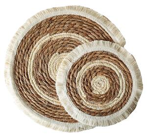 Bordstablett - 2 pack Panama (natur) (Storlek: Rund 38 cm)