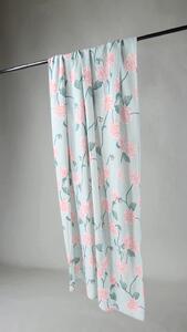 Gardiner - Bomullsgardin Alyssa (grön/rosa) (Storlek: 140 x 250 cm)