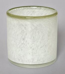 Ljuslykta S - Harmony (vit/grön) (Storlek: 8 x 8 cm)