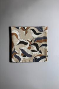 Servett - 4-pack tygservett Amalie (grå/blå) (Storlek: 40 x 40 cm)