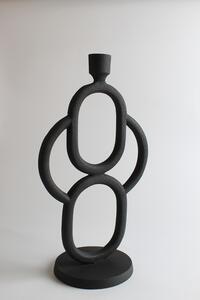 Ljusstake - Iza (svart) (Storlek: 19 x 35 cm)