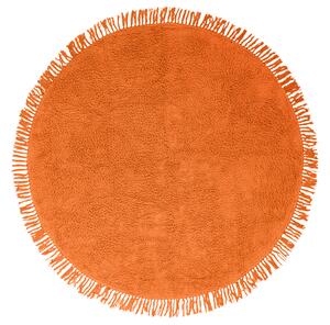 Rund matta - Alba Natural Cotton Shaggy (orange) (Storlek: Ø 120 cm)