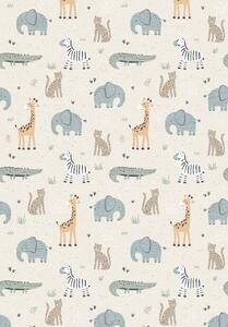 Barnmatta - Safari Friends (multi) (Storlek: 120 x 170 cm)