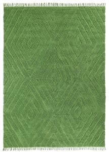 Ryamattor - Amberley Natural Cotton Shaggy (grön) (Storlek: 80 x 150 cm)