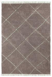 Ryamattor - Bellevue Natural Cotton Shaggy (taupe/grön) (Storlek: 80 x 150 cm)